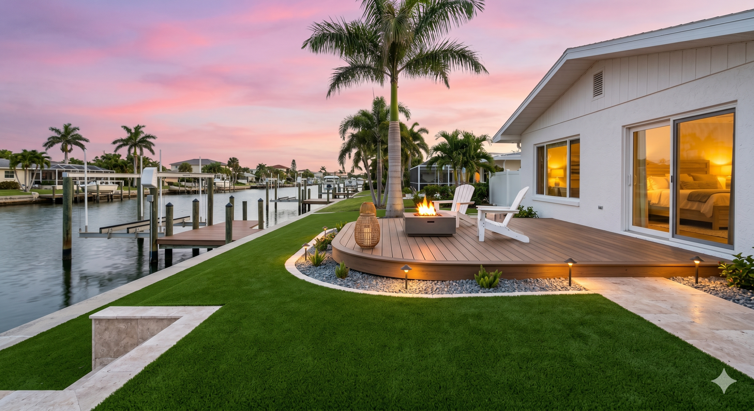 Seamless synthetic turf installation by Sims & Greens